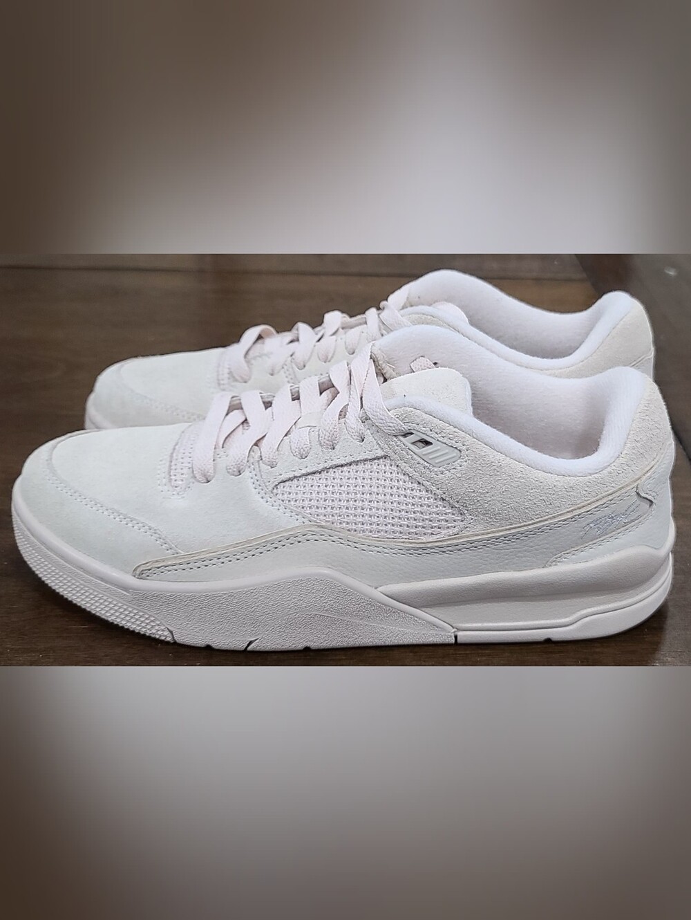 Jordan Women's Light Pink and White Athletic Sneakers